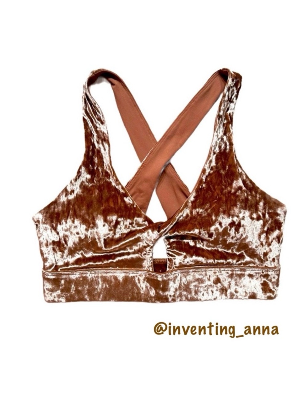 FABLETICS ~ Velvet Crisscross Bralette in a Mauve/Brown/Plum Color size M